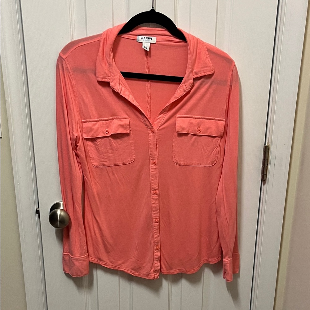Old Navy Coral Button-Down Shirt